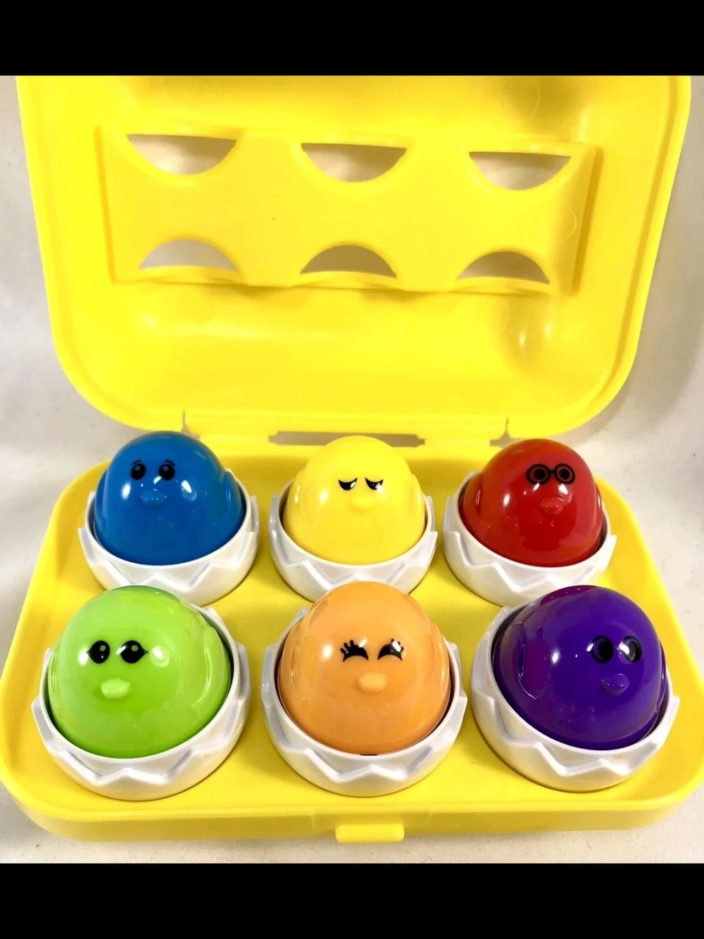 Vintage Tomy Hide N Squeak Yellow Egg Shape Sorter 1993 Toddler Activity Toy
